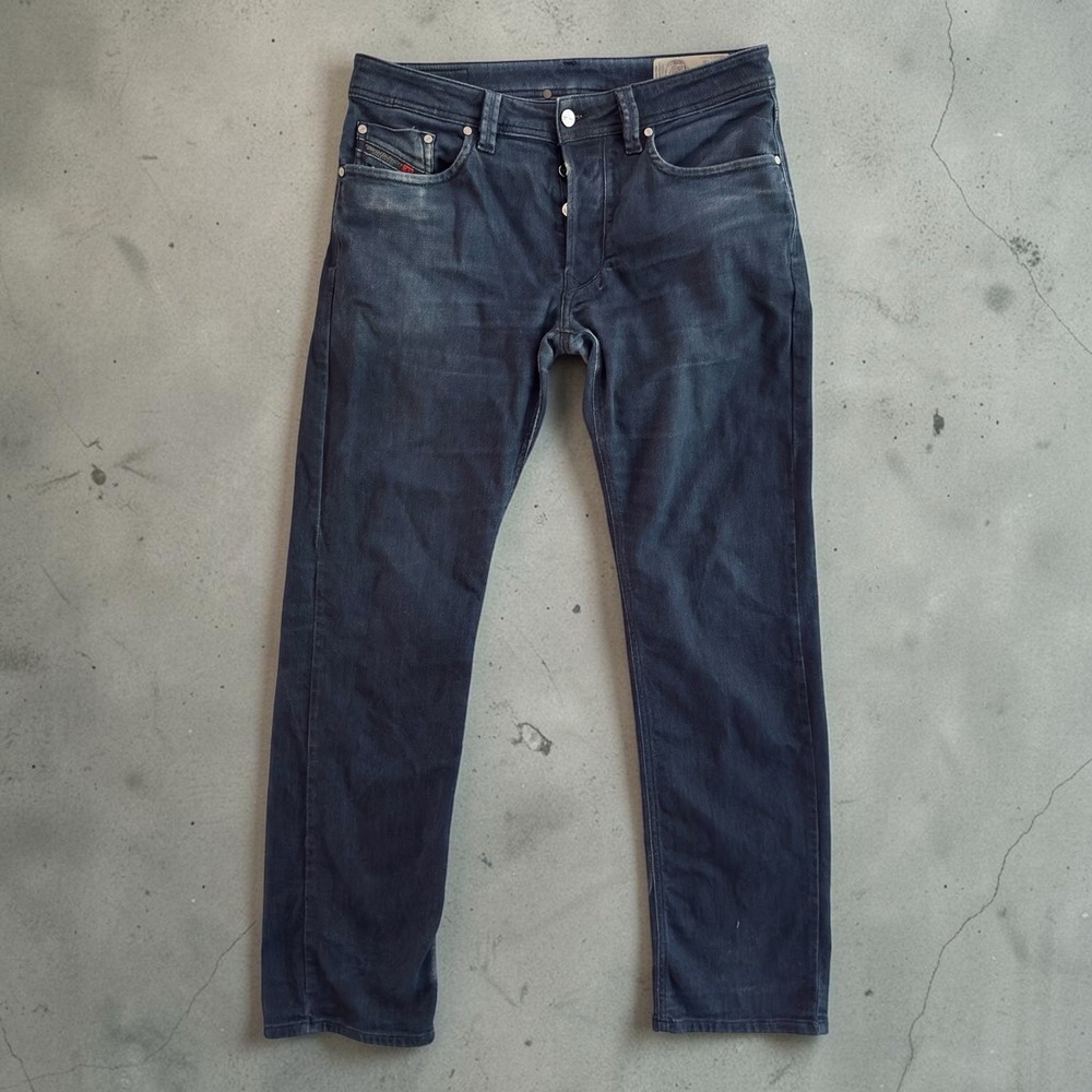 Diesel Larkee Jeans Mens 32x32 Regular Straight Blue Wash Button Fly 085AQ